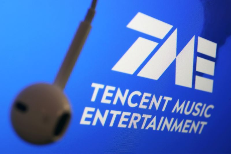 FILE PHOTO: Illustration picture of China's Tencent Music Entertainment Group