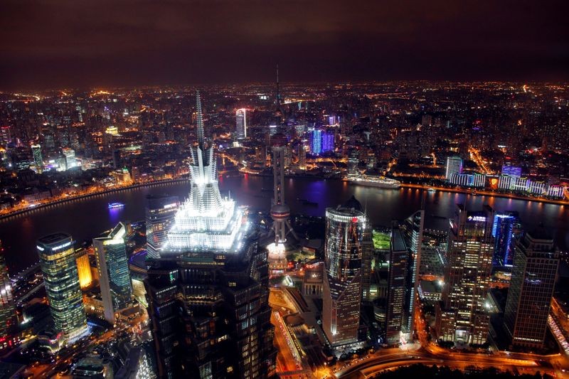 FILE PHOTO: A view of the city skyline from the Shanghai Financial Center building
