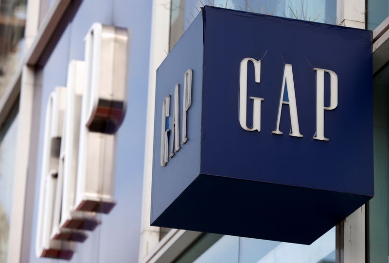FILE PHOTO: The Gap logo is seen on the front of a store on Oxford Street in London