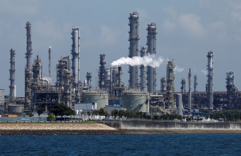 FILE PHOTO: A general view of Shell's Pulau Bukom petrochemical complex in Singapore