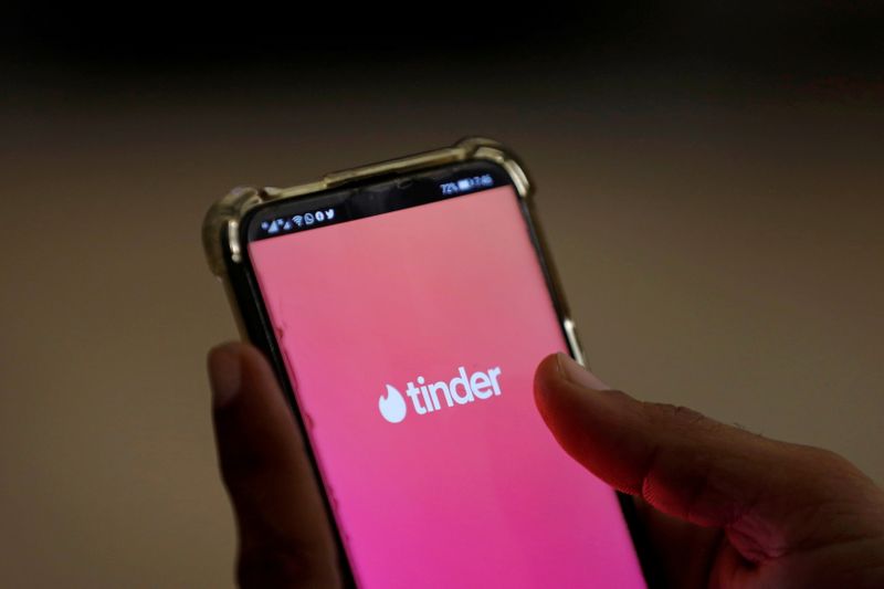 FILE PHOTO: The dating app Tinder is shown on a mobile phone in this picture illustration
