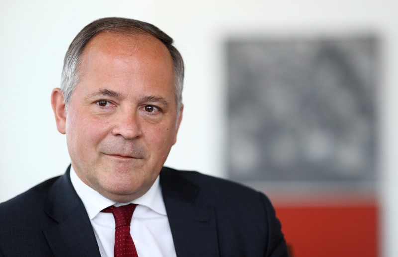 FILE PHOTO: Benoit Coeure, board member of the European Central Bank (ECB), is photographed during an interview with Reuters journalists at the ECB headquarters in Frankfurt
