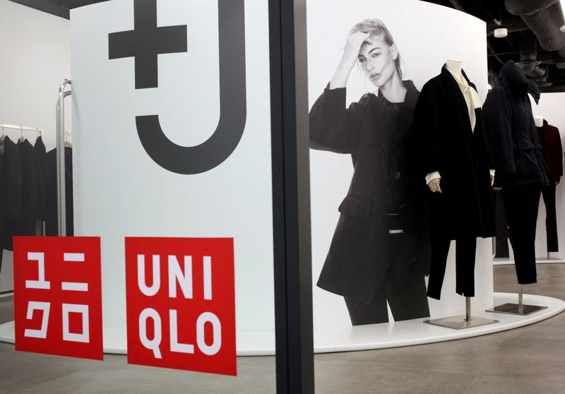 FILE PHOTO: Clothes of collaborative label +J are displayed at Uniqlo's press room in Tokyo