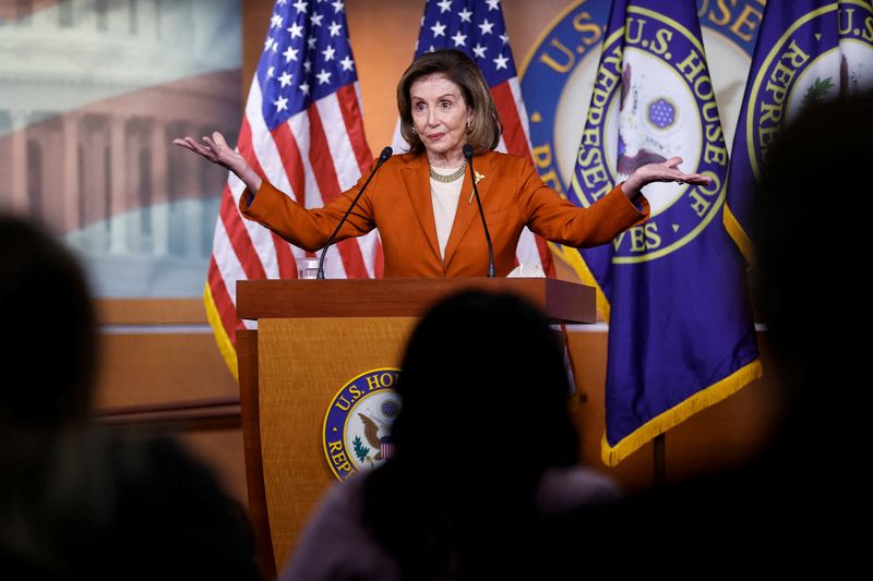 U.S. House Speaker Pelosi holds her weekly news conference on Capitol Hill in Washington