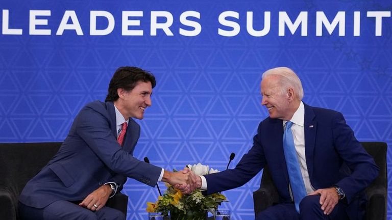 Biden mantendrá un breve encuentro con un rival político de Trudeau en su visita a Canadá
