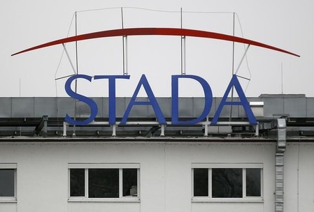 Logo of the pharmaceutical company Stada Arzneimittel AG is pictured at its headquarters in Bad Vilbel