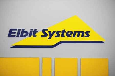FILE PHOTO: Logo of Israeli defence electronics firm Elbit Systems is seen at their offices in Haifa
