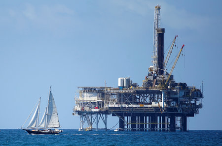FILE PHOTO: Offshore oil platform is seen in Huntington Beach