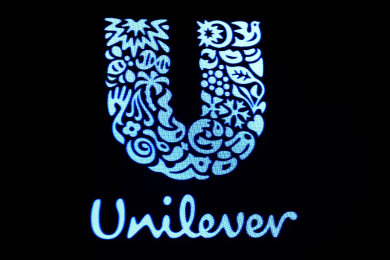 Le logo d'Unilever à la Bourse de New York (NYSE)