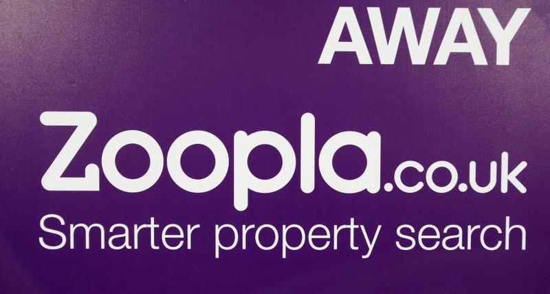 FILE PHOTO: Zoopla branding is seen at West Bromwich Albion's Hawthorns stadium, in West Bromwich