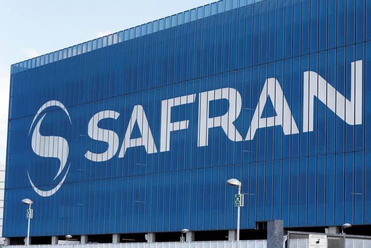 Logo of the Safran Aircraft Engines plant is seen on the company's headquarter building in Blagnac, near Toulouse