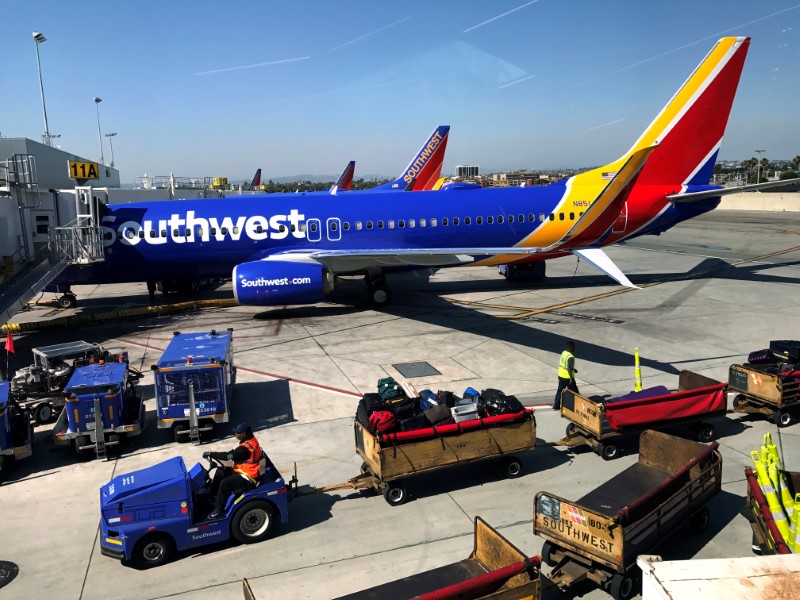FILE PHOTO: Southwest Airlines Boeing 737 plane is seen at LAX in Los Angeles