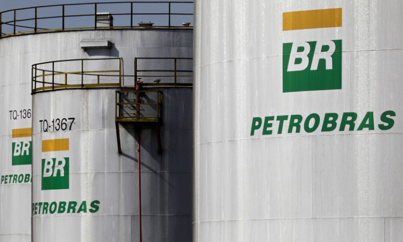 FILE PHOTO: The logo of Brazil's state-run Petrobras oil company is seen on a tank in at Petrobras Paulinia refinery in Paulinia