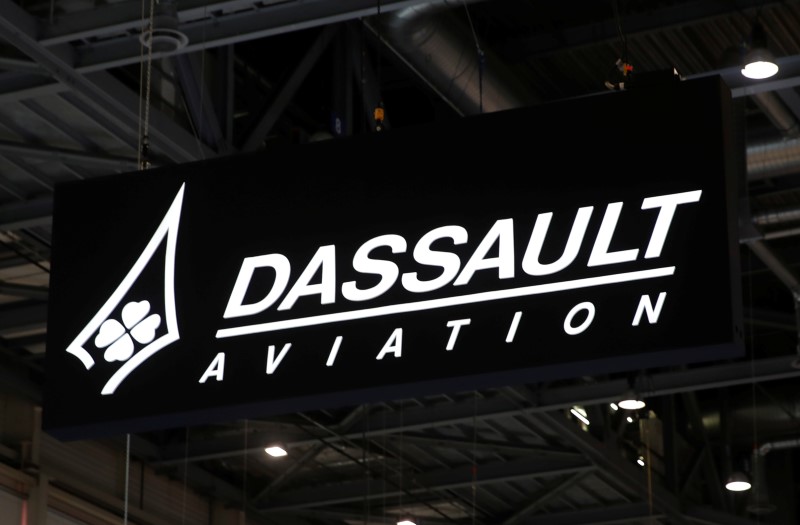FILE PHOTO: A Dassault Aviation logo is pictured during EBACE in Geneva