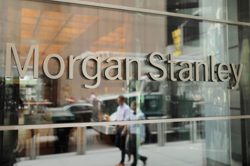 FILE PHOTO: A sign is displayed on the Morgan Stanley building in New York