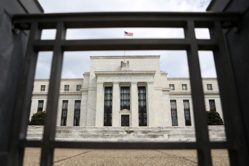 L'edificio della Federal Reserve è raffigurato a Washington, DC