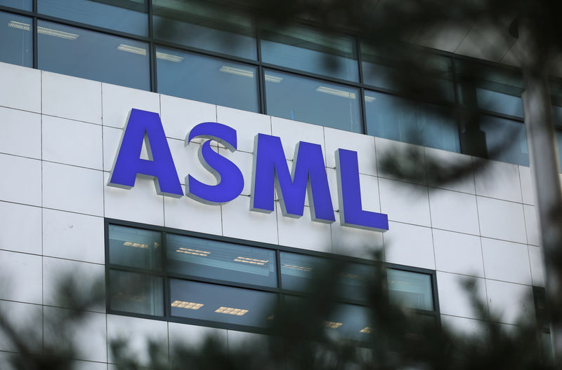FILE PHOTO: ASML Holding logo is seen at company's headquarters in Eindhoven