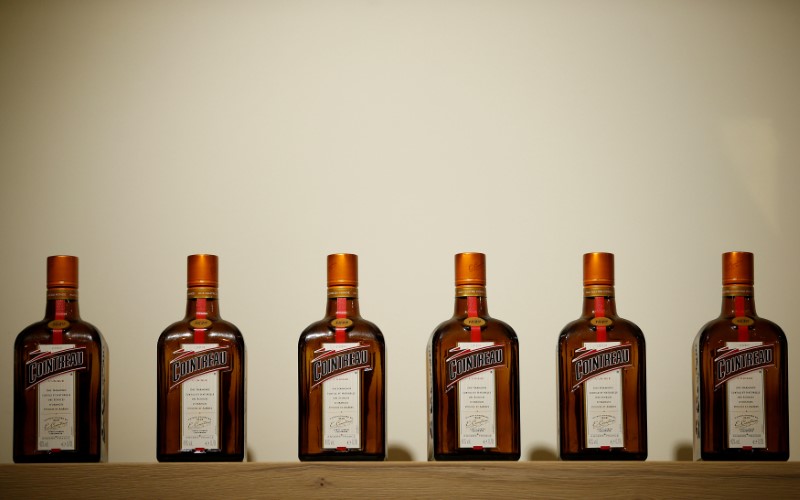 FILE PHOTO: Bottles of Cointreau are displayed at the Carre Cointreau in the Cointreau distillery in Saint-Barthelemy-d'Anjou near Angers