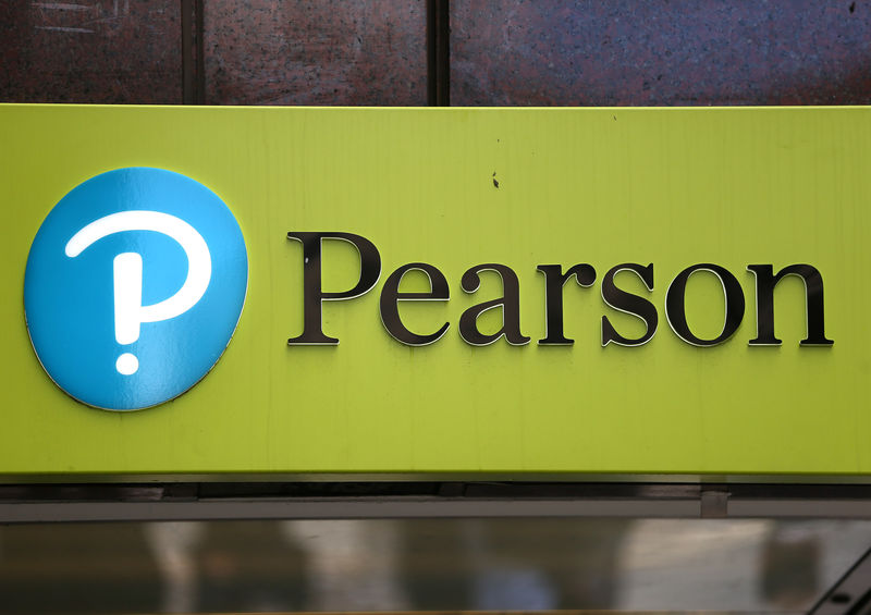 FILE PHOTO: FILE PHOTO: The company logo is displayed outside the Pearson offices in London