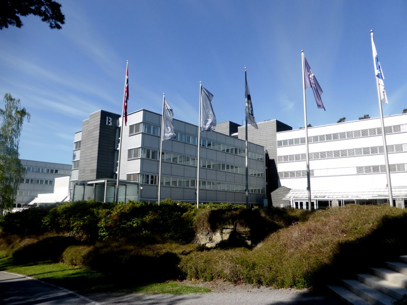 FILE PHOTO: A general view of the Norwegian aluminium producer Norsk Hydro headquarters in Oslo