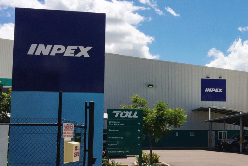 FILE PHOTO: A view of a storage facility for Inpex's offshore Ichthys project in an industrial park in Darwin
