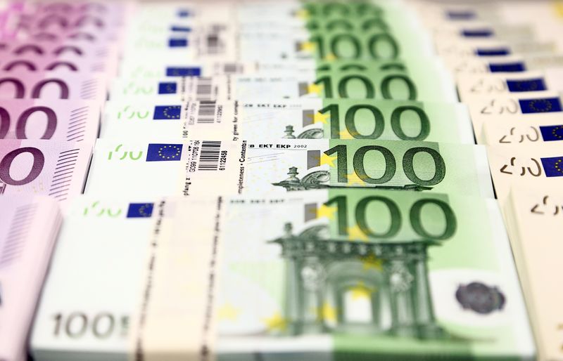 Euro currency bills are pictured at the Croatian National Bank in Zagreb