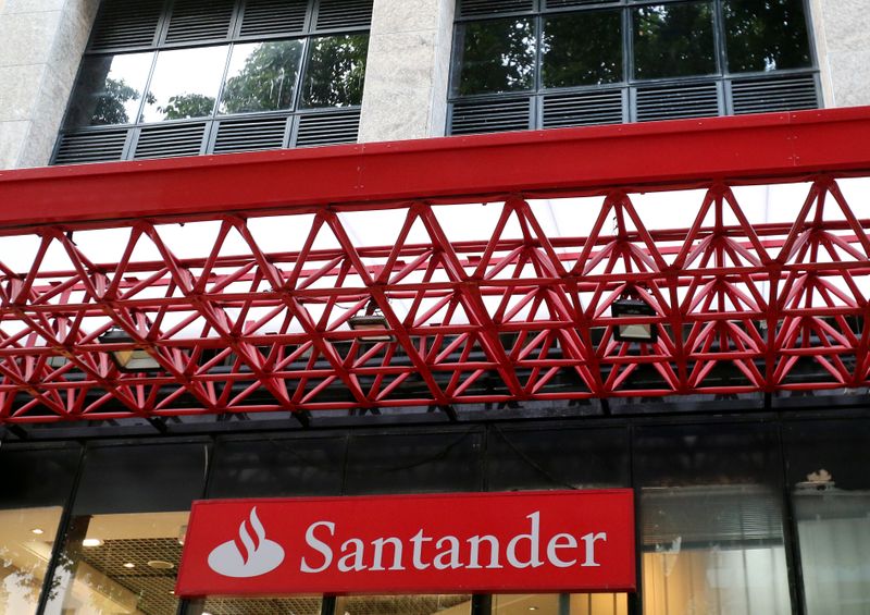 A logo of Banco Santander is seen in Rio de Janeiro