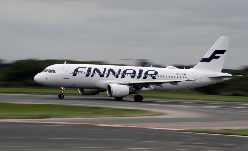 FILE PHOTO: FILE PHOTO: A Finnair Airbus A320 aircraft prepares to take off from Manchester Airport in Manchester