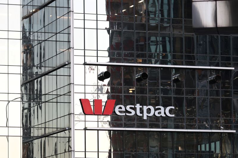 FILE PHOTO: An office building with Westpac logo is seen in Sydney