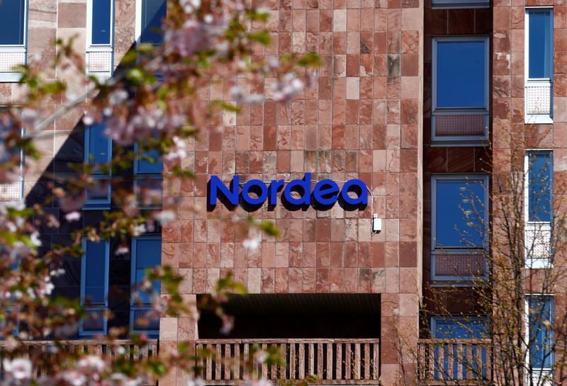 FILE PHOTO: Nordea bank logo is seen at the bank's headquarters in Stockholm