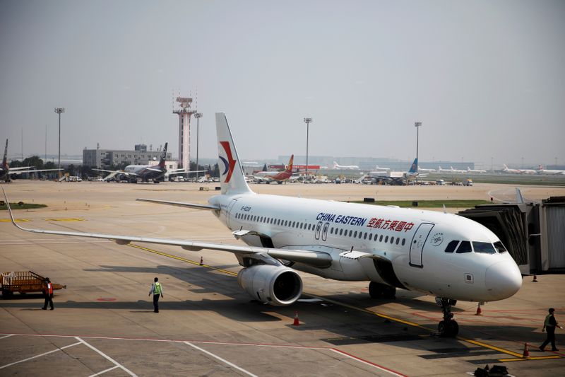 China Eastern Airlines aircraft is seen at the Beijing Capital International Airport