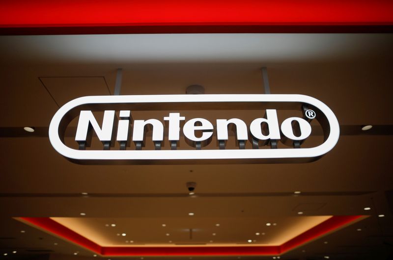 FILE PHOTO: The logo of the Nintendo is displayed at Nintendo Tokyo, the first-ever Nintendo official store in Japan