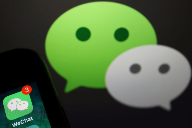 FILE PHOTO: Illustration picture of Wechat app on a mobile phone