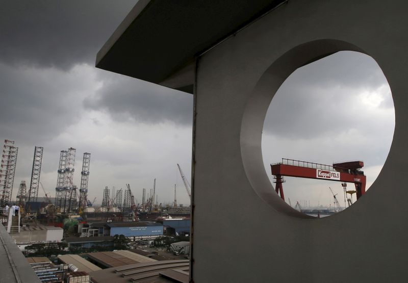 FILE PHOTO: A view of a Keppel Corporation shipyard in Singapore