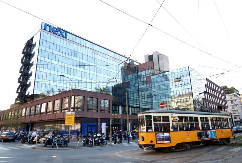 FILE PHOTO: The headquarters of the Italian payments group Nexi are pictured in Milan
