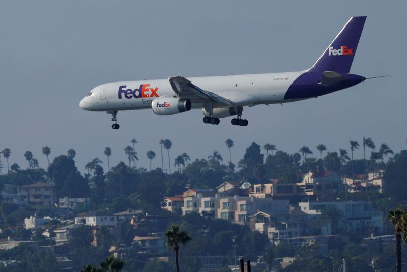 FILE PHOTO: Federal Express plane lands in San Diego