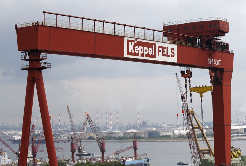 FILE PHOTO: A view of a Keppel Corporation shipyard in western Singapore