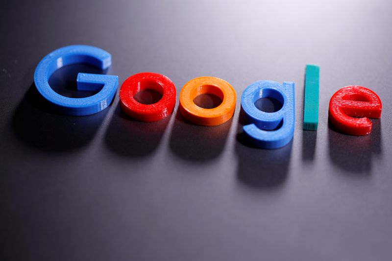 FOTO DE ARCHIVO: Una impresion en 3D del logotipo de Google 