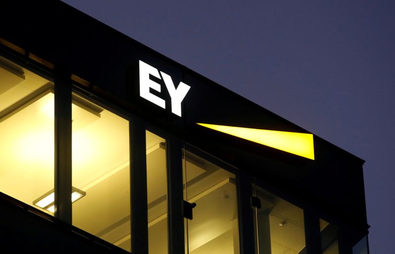 FILE PHOTO: Logo of Ernst & Young is seen at a branch in Zurich