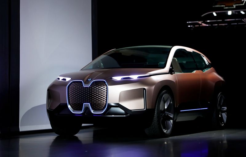 FILE PHOTO: The BMW iNEXT electric autonomous concept car is introduced during a BMW press conference at the Los Angeles Auto Show in Los Angeles