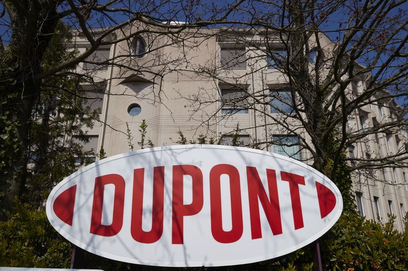 FILE PHOTO: A logo is pictured outside of Dupont offices in Geneva
