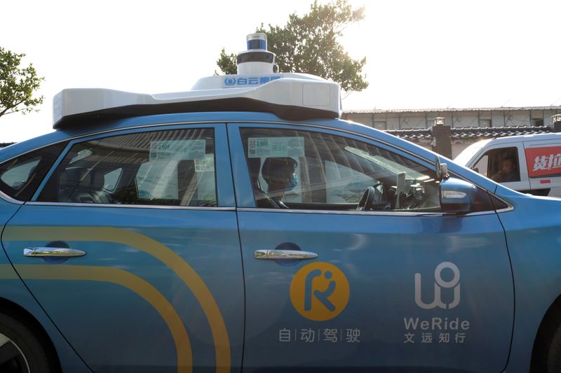 WeRide autonomous taxi is seen in Guangzhou