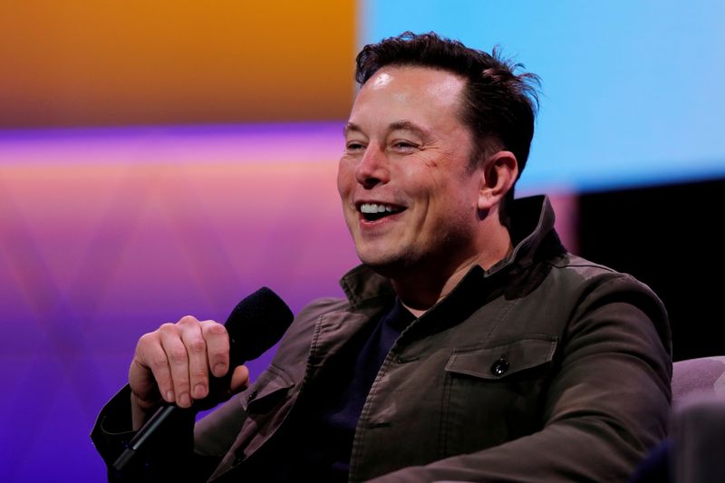 FILE PHOTO: Tesla CEO Elon Musk speaks during the E3 gaming convention in Los Angeles