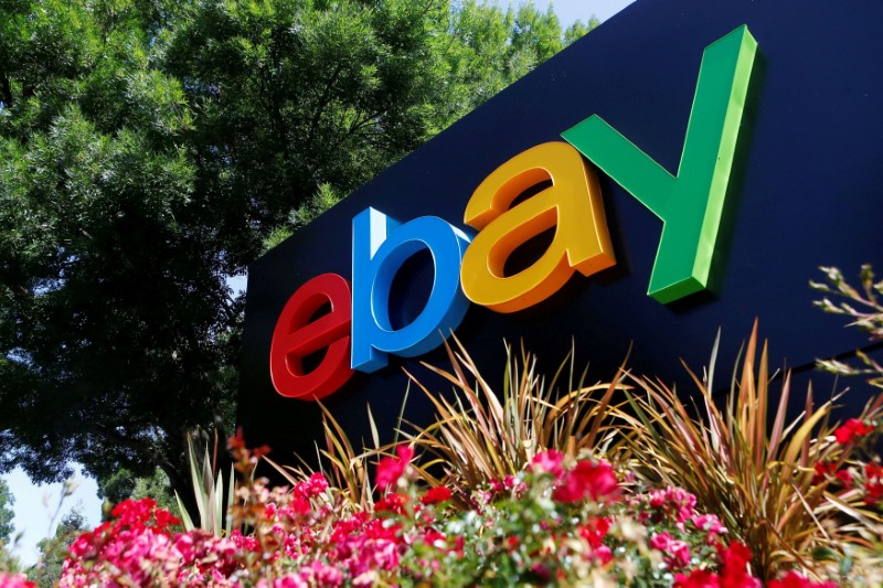 FILE PHOTO: An eBay sign at an office building in San Jose, California