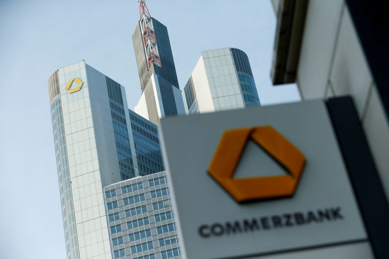 FILE PHOTO: A Commerzbank logo is pictured before the bank's annual news conference in Frankfurt