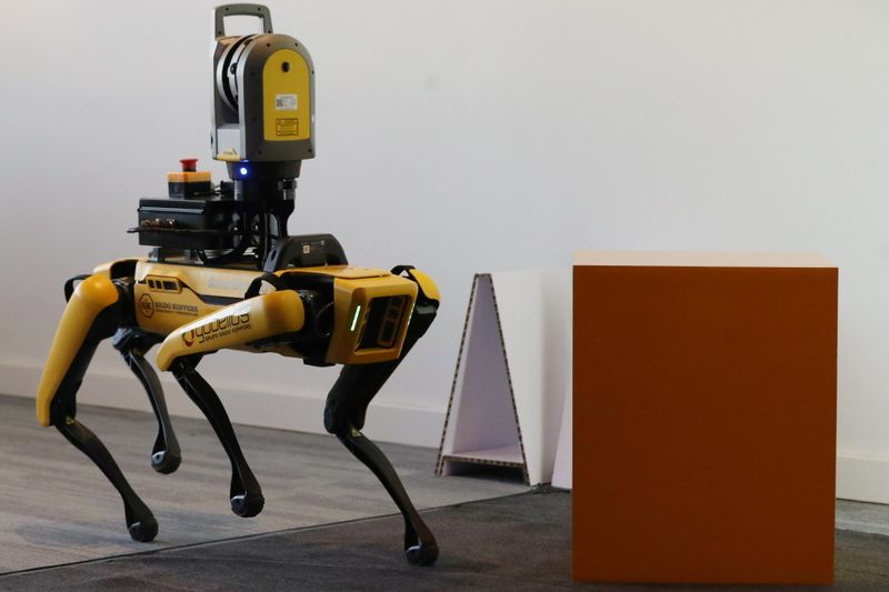 Boston Dynamics' four-legged robot Spot at demonstration at Santiago