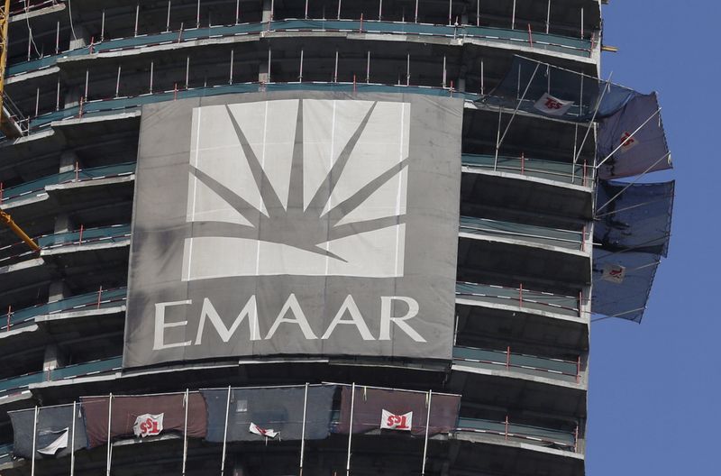 FILE PHOTO: The logo of Dubai's Emaar Properties on a building under construction in Dubai