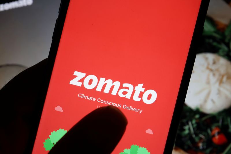 Illustration picture of Indian food delivery company Zomato