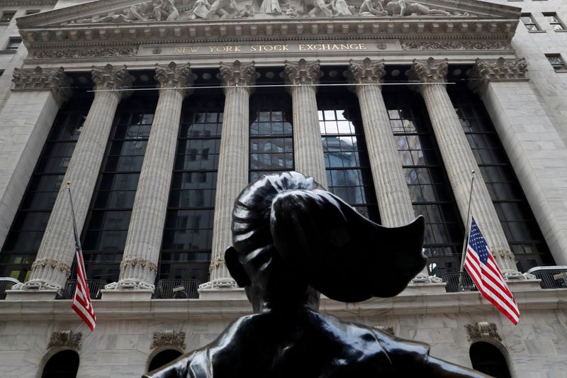 FILE PHOTO: The New York Stock Exchange (NYSE) is seen in the financial district of New York