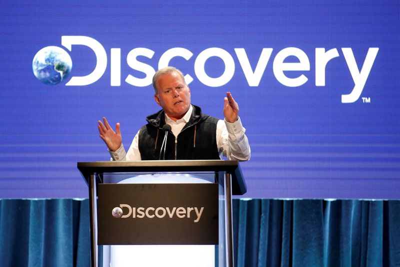 FILE PHOTO: President and CEO of Discovery David Zaslav speaks during the Discovery portion of the Television Critics Association (TCA) Summer Press Tour in Beverly Hills